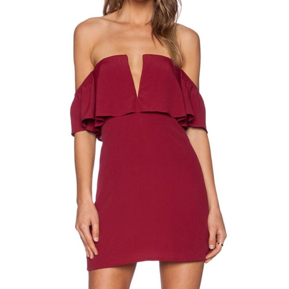 Lovers & Friends Primrose Dress in Wine - Size M